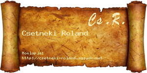 Csetneki Roland névjegykártya